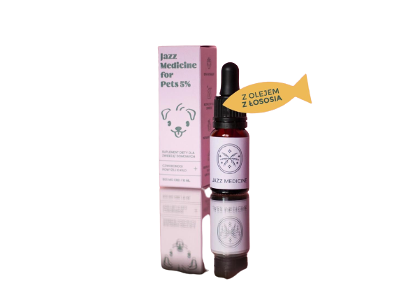 olej z łososia dla psa  JAZZ FOR PETS 5% OLEJEK Z CBD dla psa o smaku łososia 10ml