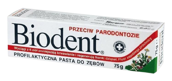 pasta na parodontoze  BIODENT pasta do zębów przeciw paradontozie 75ml