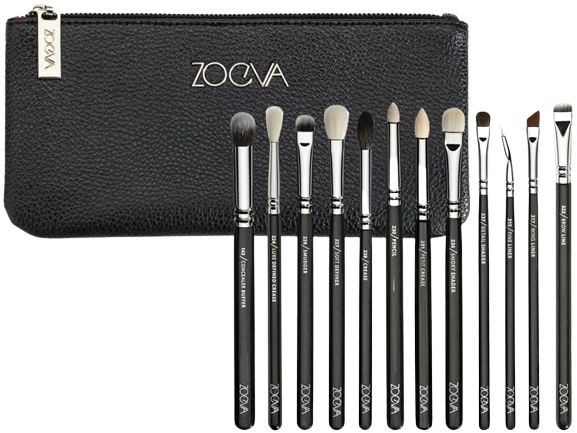 pędzle do makijażu   zoeva Complete Eye Set zestaw 12 pędzli + Kosmetyczka SBB12S1