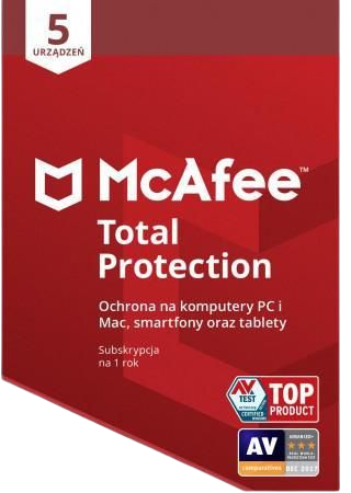 antywirus  McAfee Total Protection 5D 5PC 1Rok 