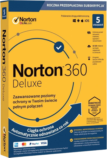 antywirus  Norton 360 Deluxe 5PC  1Rok