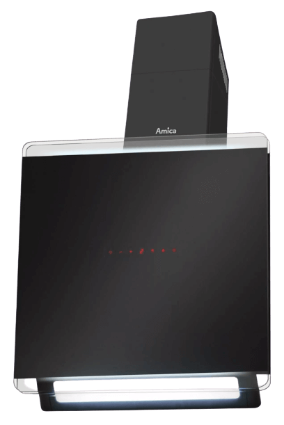 okap czarny marki Amica, nowoczesny